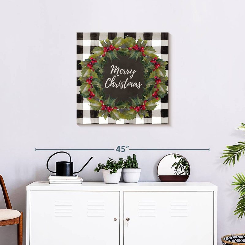 Couronne de Noël à carreaux Lelend Buffalo, H 24 po x l 24 po