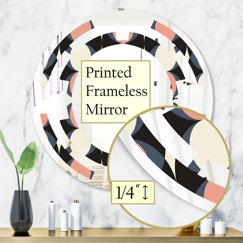 Miroir mural sans cadre motif moderne II, H 31,5 po x l po