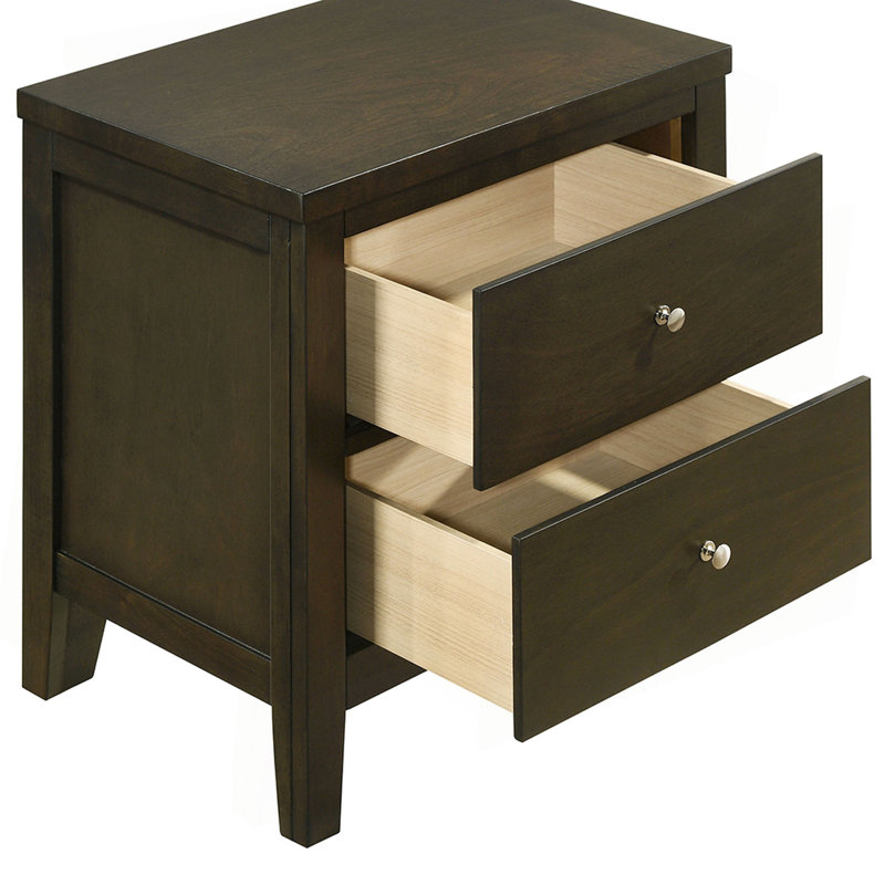 Clement 2-Drawer Nightstand Bedside Table, Espresso