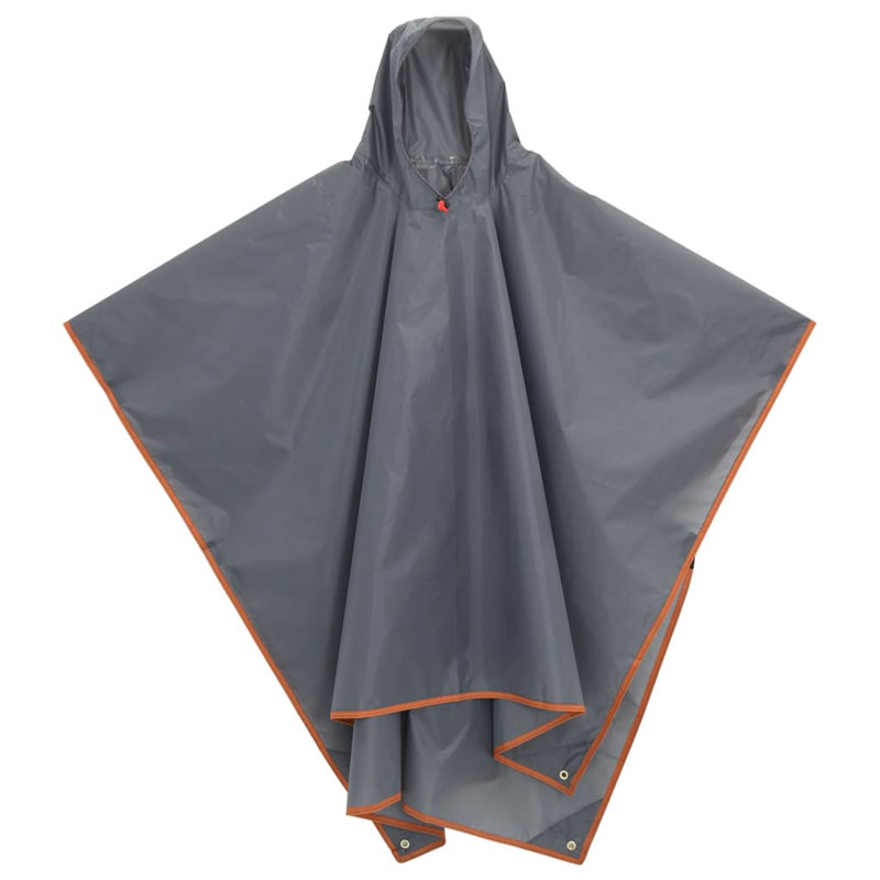 Poncho de pluie avec capuche 2 en 1 87,8 po x 57,1 po, Gris / Orange