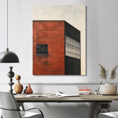 Factory Red Brick and Iron II - Architecture Metal Wall Art Decor