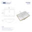 Eridanus 530 mm L x 375 mm W Vitreous China Rectangle Sink and Overflow