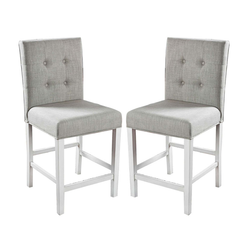 Ensemble de 2 chaises à hauteur de comptoir en tissu