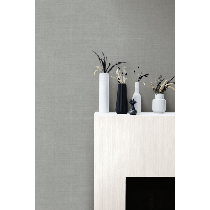 Rouleau de papier peint l 27 po x l 27 po Fabio, Gris
