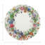 Wreath Flowers Blue Vegan Leather Round Coasters-1270682109
