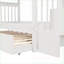 Lit simple superposé simple avec lit gigogne, structure en bois de pin et en panneau de fibres à densité moyenne, rangement pour escalier, aucun sommier nécessaire, blanc pour chambre à coucher / dortoir / adultes-2064636017