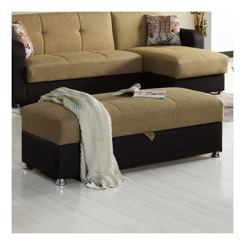 Causeuse convertible avec rangement Primenest Nimbusflow, polyuréthane brun