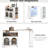 Medium Width Rolling Kitchen Island With Power Socket And Led Lights - Fluted Glass Door, 2 Open Shelves, Storage Cabinet, White Ports, Doors, Convenient-1798213138