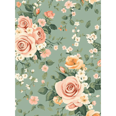 Papier peint floral rose pastel romantique romantique