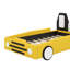 Lit plateforme en forme de voiture de course, format simple, avec roulettes-465035522