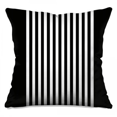 Coussins décoratifs noirs et blancs à rayures