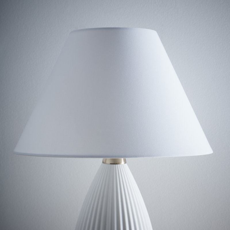 Linen Cone Lamp Shade ( Uno ), 18cm H x 30cm W x 30cm D, White