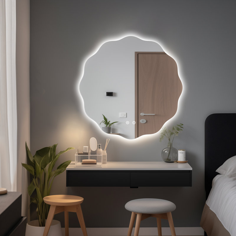 Miroir mural Wavy, 28 po x 28 po