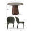 Ensemble de table de salle à manger ronde moderne avec chaises en chenille rembourrées, ensemble de table de cuisine à piédestal pour 4-1766532582
