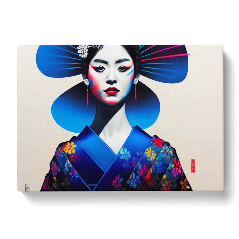 Colourful Geisha Vol.2 - Wrapped Canvas, 35cm H x 50cm W x 3cm D
