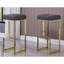 Ensemble de 2 tabourets de bar 31 po en simili cuir avec structure en métal plaqué or, tabouret de comptoir sans dossier pour la salle à manger de cuisine, blanc-505765013-505765009-505765012