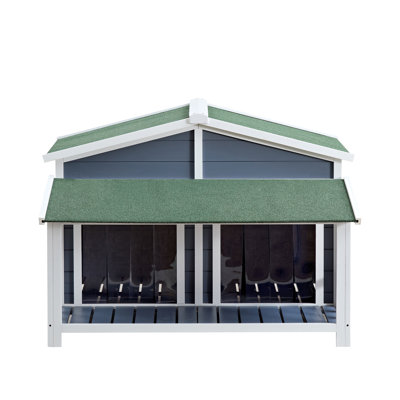 Niche pour chien en bois 47 po x 42 po x 33 po avec cabane en bois pour l'extérieur