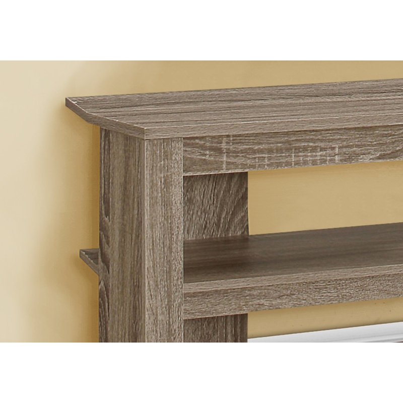 Meuble télé, console de 42 po, meuble multimédia, tablettes de rangement, salon, chambre à coucher, stratifié brun, contemporain, moderne