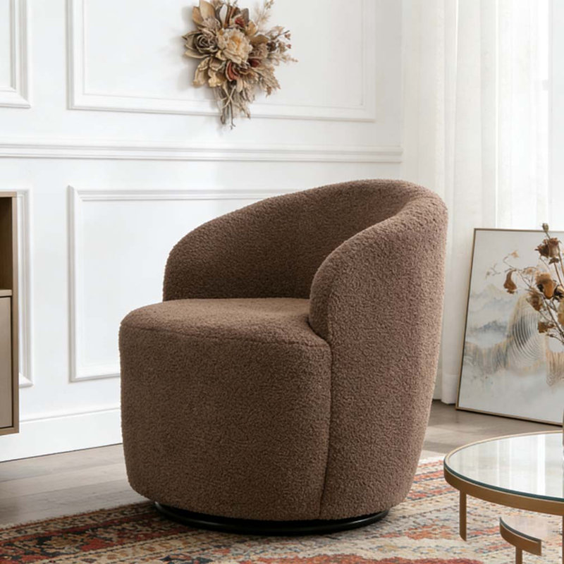 Fauteuil demi-tonneau Teddy, Café