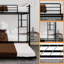 Lit superposé en fer robuste avec rails de sécurité et lit gigogne pour des solutions de couchage polyvalentes dans les chambres et les chambres d'amis-391113875-391113874