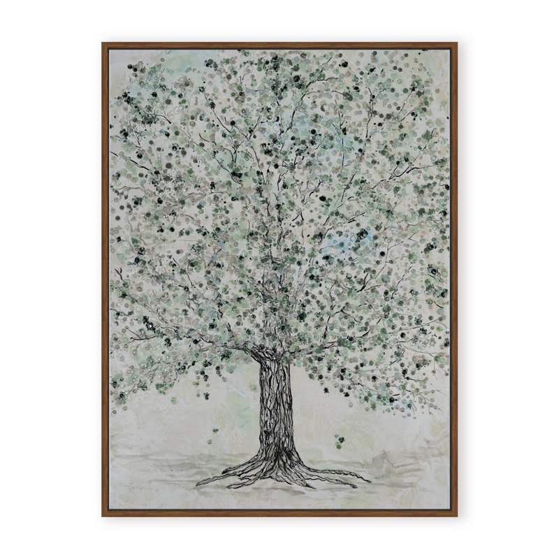 Nature Inspired "Lush Renewal" Canvas Wall Art By , 40" H x 30" W, Beige, Framed Print