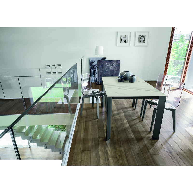 Cornelison Dining Table, 75cm H x 130cm L x 85cm W, Grafite, Grey/Brown/Blue