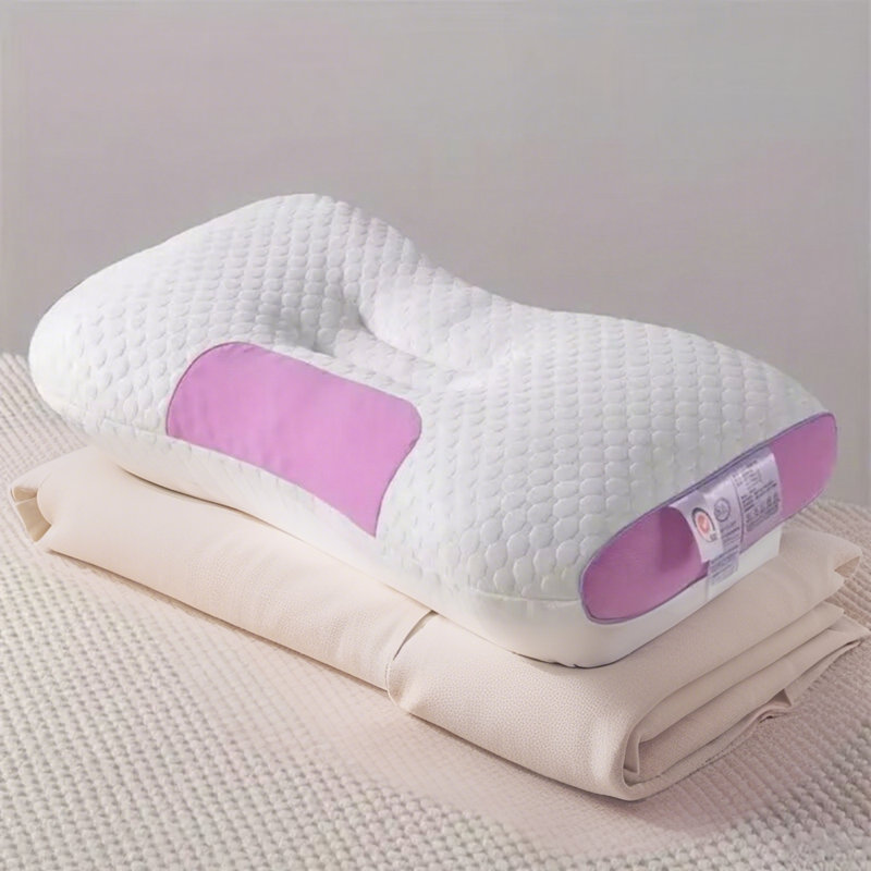 YBZ 4D Knitted Cotton Massage Pillow -Pink(1Pack), White/Pink, Single