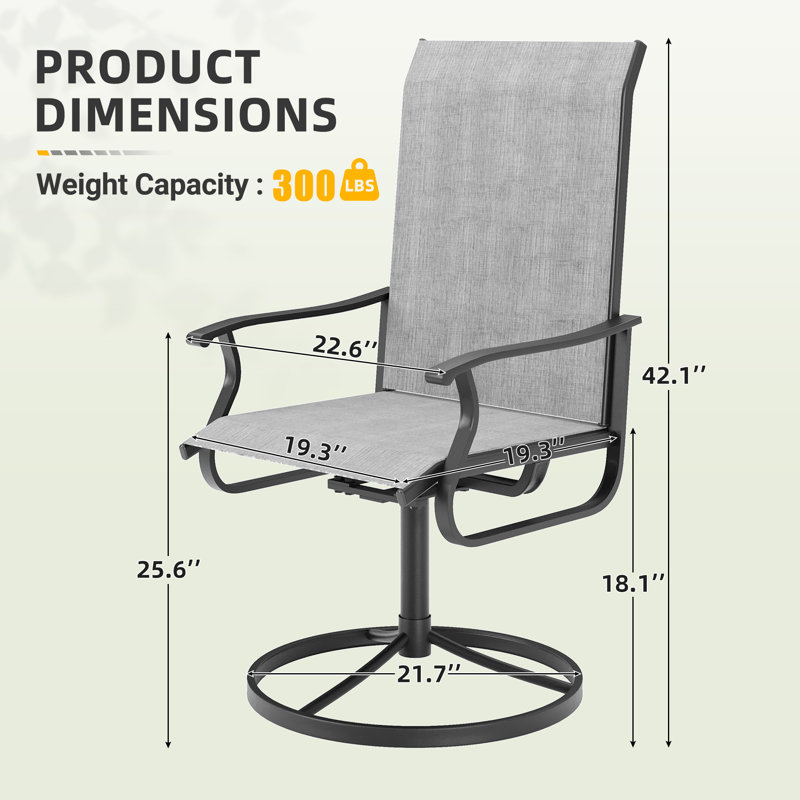 7-Piece Iron Outdoor Dining Set, Light Gray