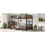 Lit superposé double au-dessus de double / lit mezzanine en métal et lits plateforme en métal, avec barrière de sécurité surélevée-469903898-469903896