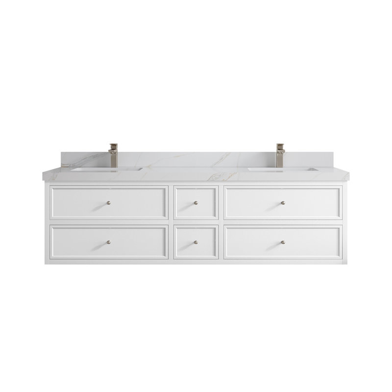 Meuble-lavabo double 72 po Roswell, Sienne Calacatta