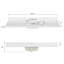 Comptoir de meuble-lavabo en quartz blanc Carrara de 66 po Ariel avec rebord à onglet de 1,5 po d'épaisseur avec lavabo simple rectangulaire et dosseret inclus
