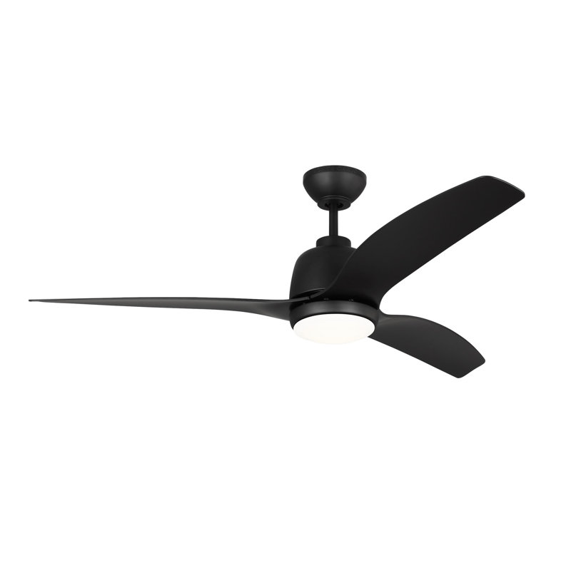 Avila LED Outdoor Downrod Ceiling Fan, Midnight Black