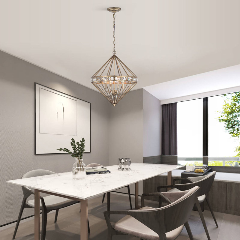 4 - Light Lantern Geometric Chandelier