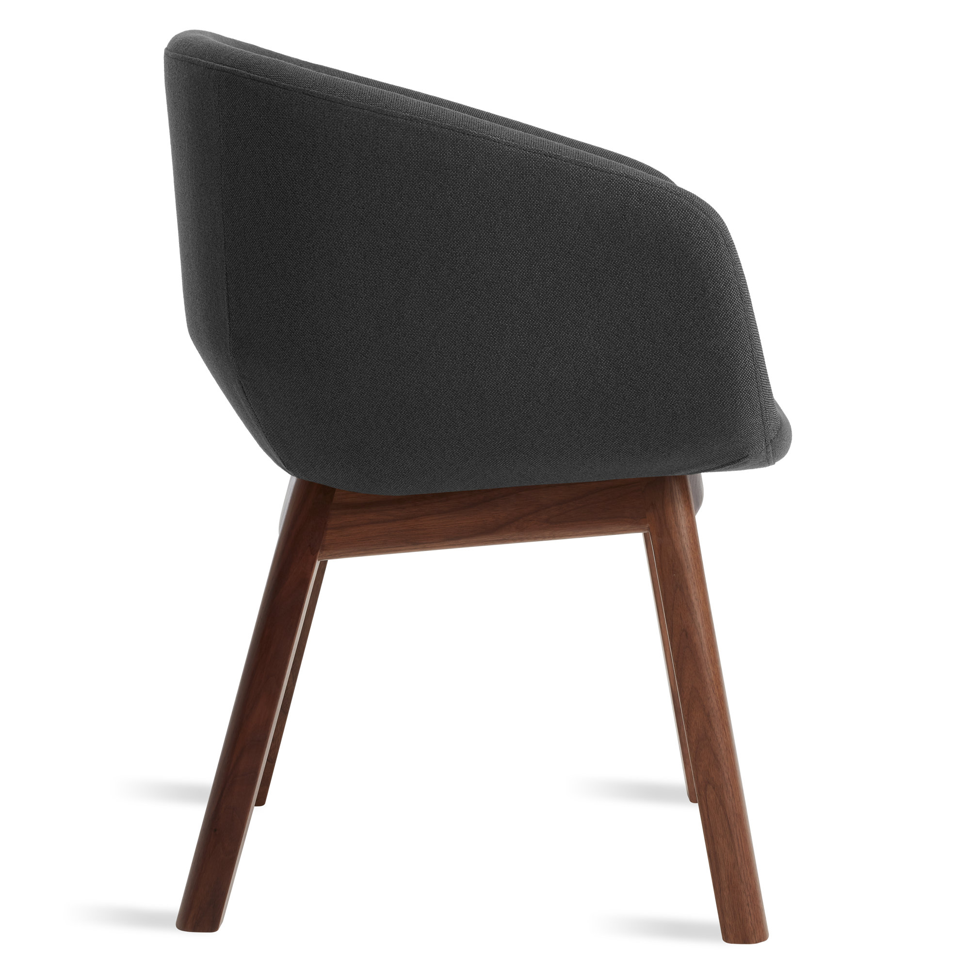 Host Task Chair Storm Velvet, Maharam Meld in Panda, Walnut