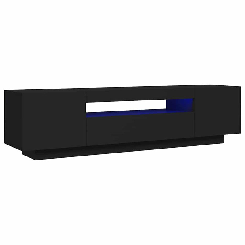 Laborde TV Cabinet with LED Lights, Black