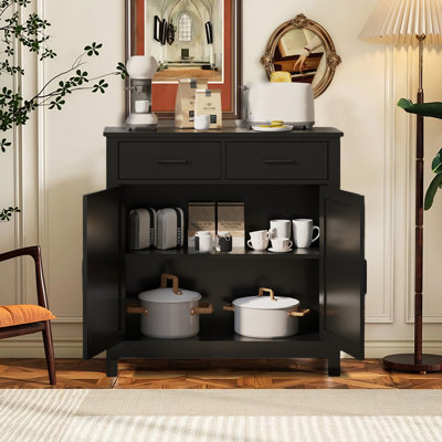 Buffet de cuisine avec armoire de rangement moderne avec bar et rangement à 2 tiroirs