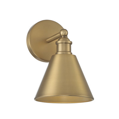 Meridian 1-Light Wall Sconce in Natural Brass