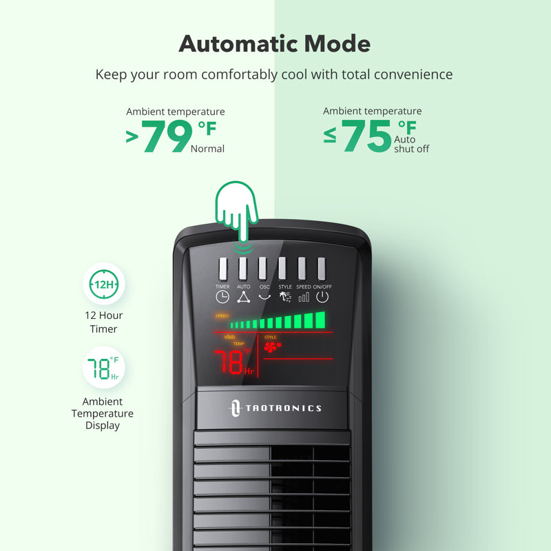 Taotronics 34.57'' Oscillating Tower Fan Fan with Remote Included
