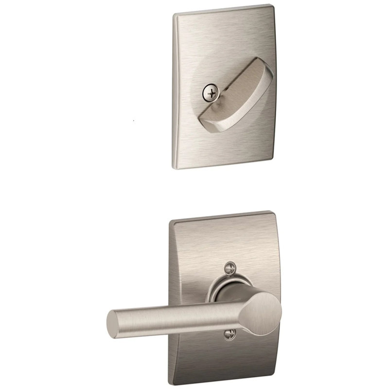 Broadway Single Cylinder Interior Lever Set (Exterior Portion Sold Separately), Yes, Satin Nickel