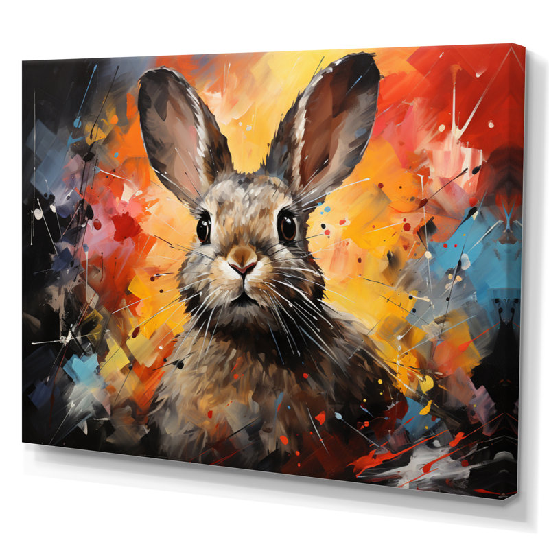 Collage Lapin Energetic Hopper II, Toile tendue, H 16 po x l 32 po x P 1 po