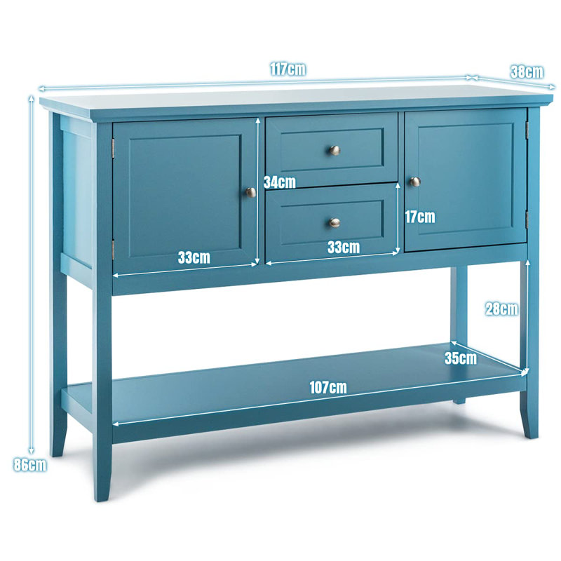 Kemble 117cm Console Table, Blue