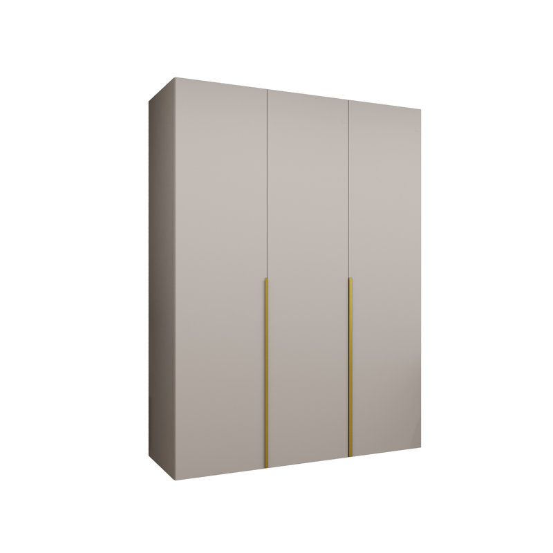 Manufactured Wood Wardrobe, cashmere + handles: gold