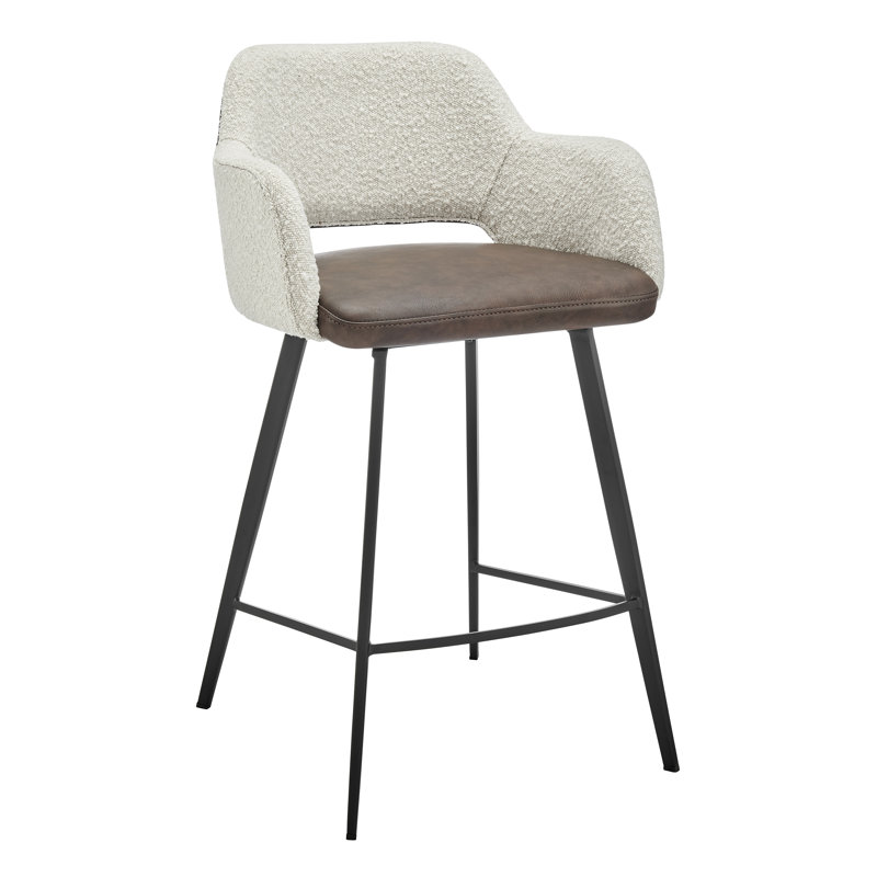 Tabouret de bar et de comptoir Ivonne, Similicuir gris foncé, Tabouret de comptoir (siège d'une hauteur de 25,6