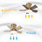 Tavontae 24'' Ceiling Fan with Dimmable 3CCT LED Lights and Remote Control-743545586