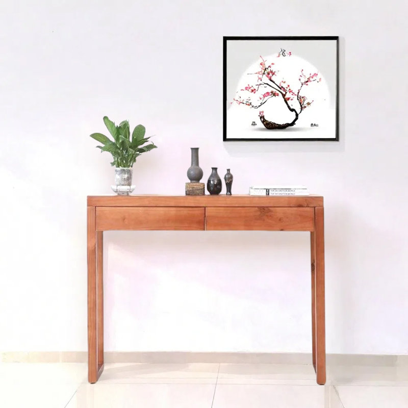 Table d'entrée moderne en pin massif de style chinois, H 33,5 po x l 31,5 po x P 11,8 po