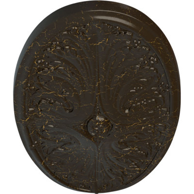 Endurathane Madrid Ceiling Medallion, 24 3/4"W x 12 1/2"H x 1 3/4"P, Hand-Painted Stone Hearth Crackle Finish