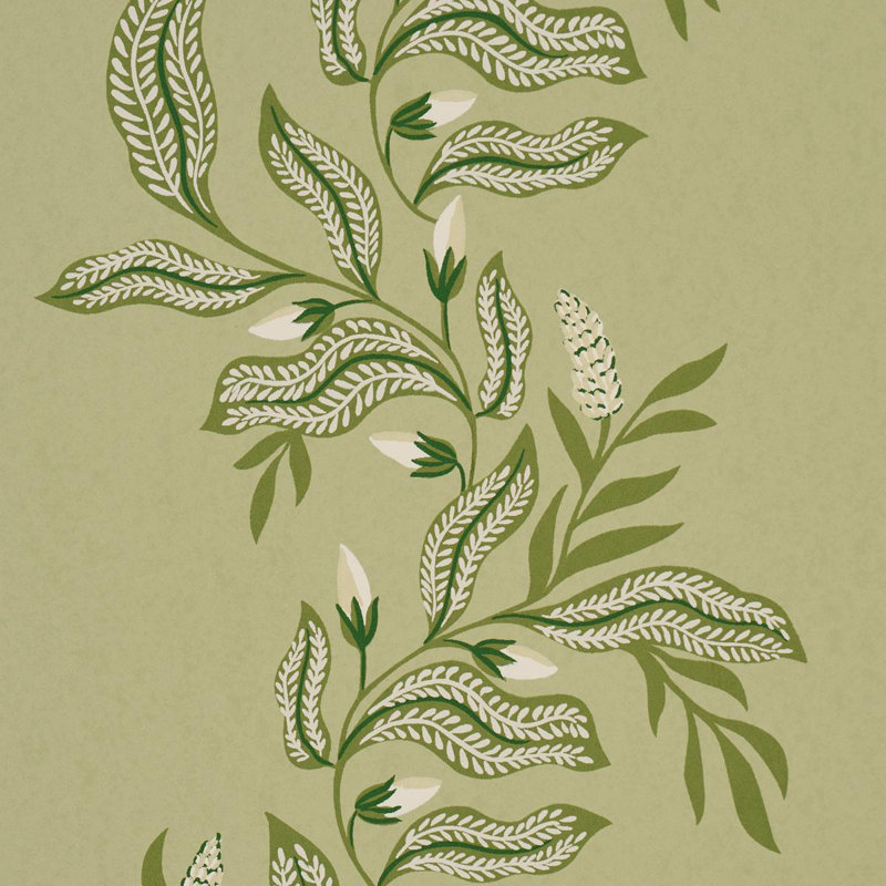 Schumacher X Laura Gonzalez Vagary Vines Wallpaper, Green