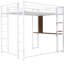 Lit mezzanine en métal blanc Space avec bureau et deux tablettes - pratique et sécuritaire-617644801