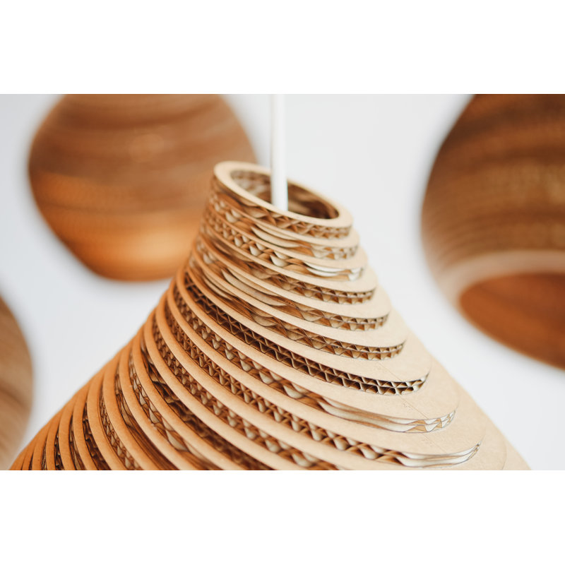 Scraplights Organic Hive Recycled Cardboard Pendant Light, Natural, 18" H x 15" W x 15" D