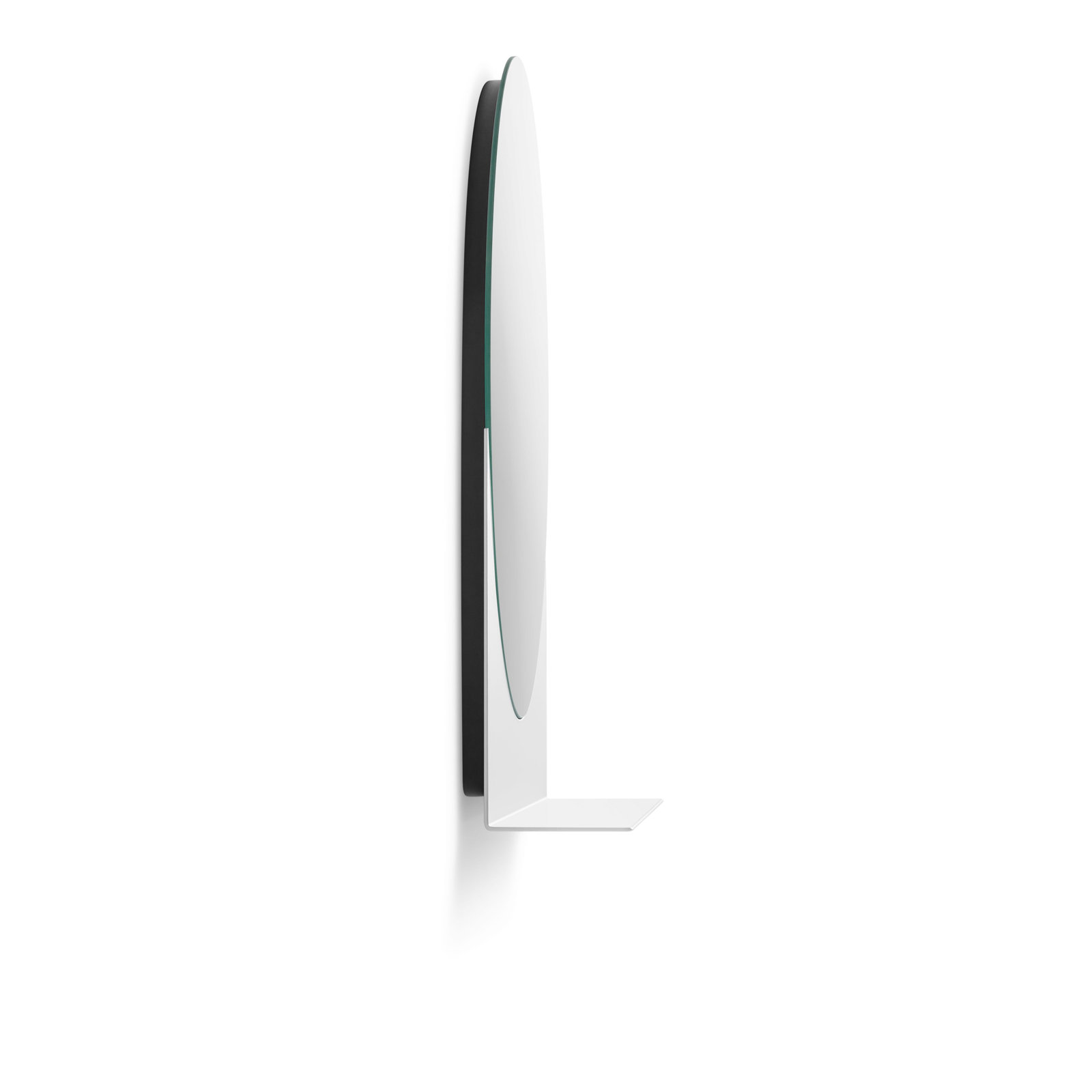 Glance Metal Wall Mirror with Shelves, White